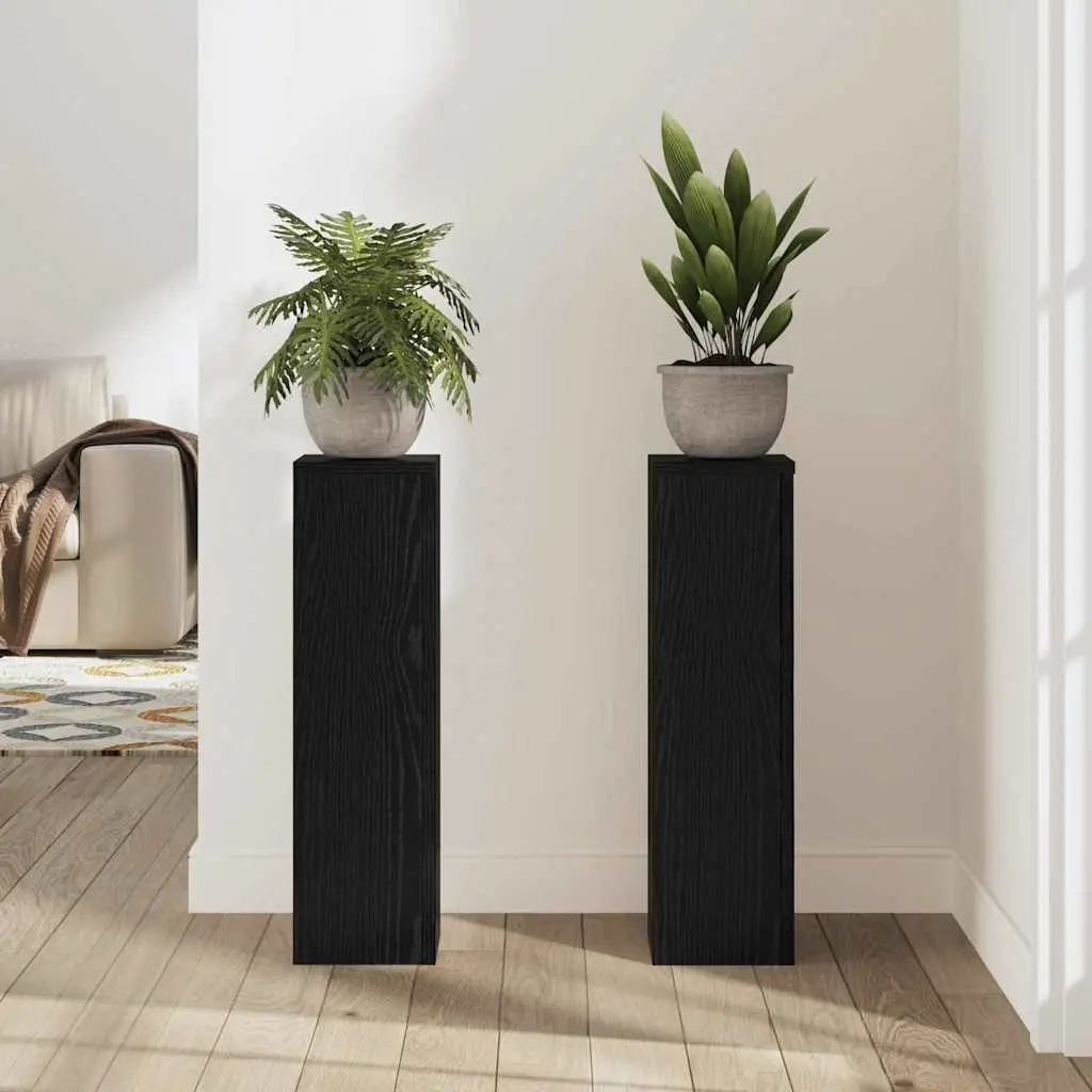Plant Stand Indoor Outdoor 17x17x60cm 2 Pieces Black Modern Display