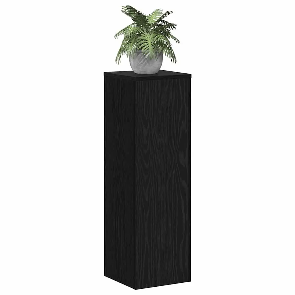 Plant Stand 2 pcs Black Oak 25 x 25 x 80 cm Indoor Outdoor Garden Display