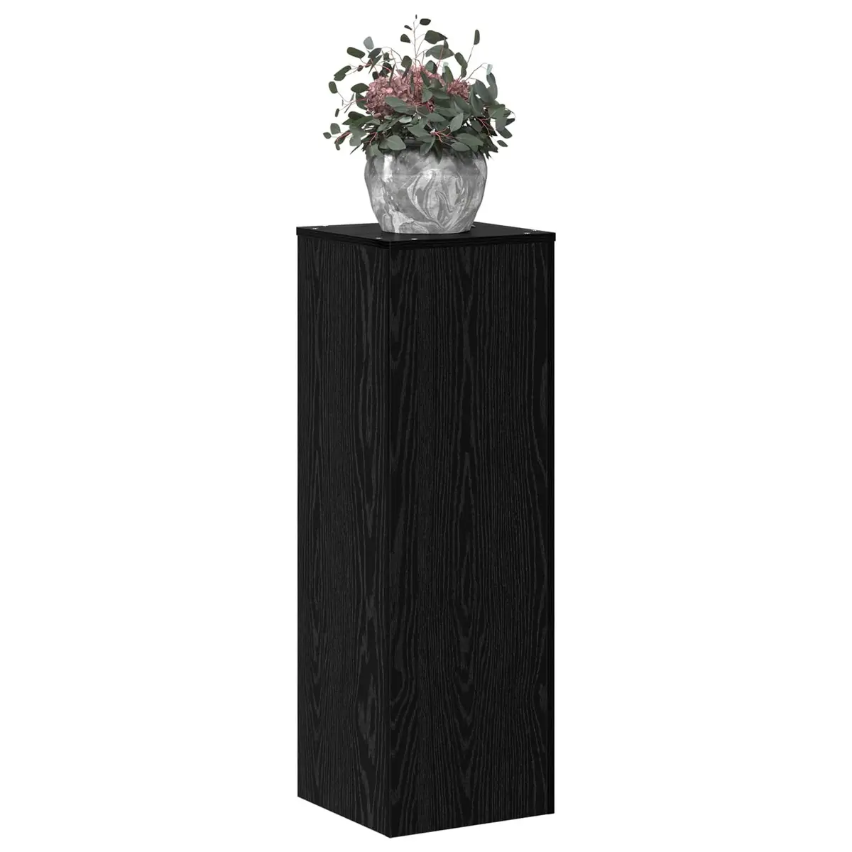 Plant Stand Black Oak 33x33x100cm Modern Display Indoor Outdoor Garden Balcony
