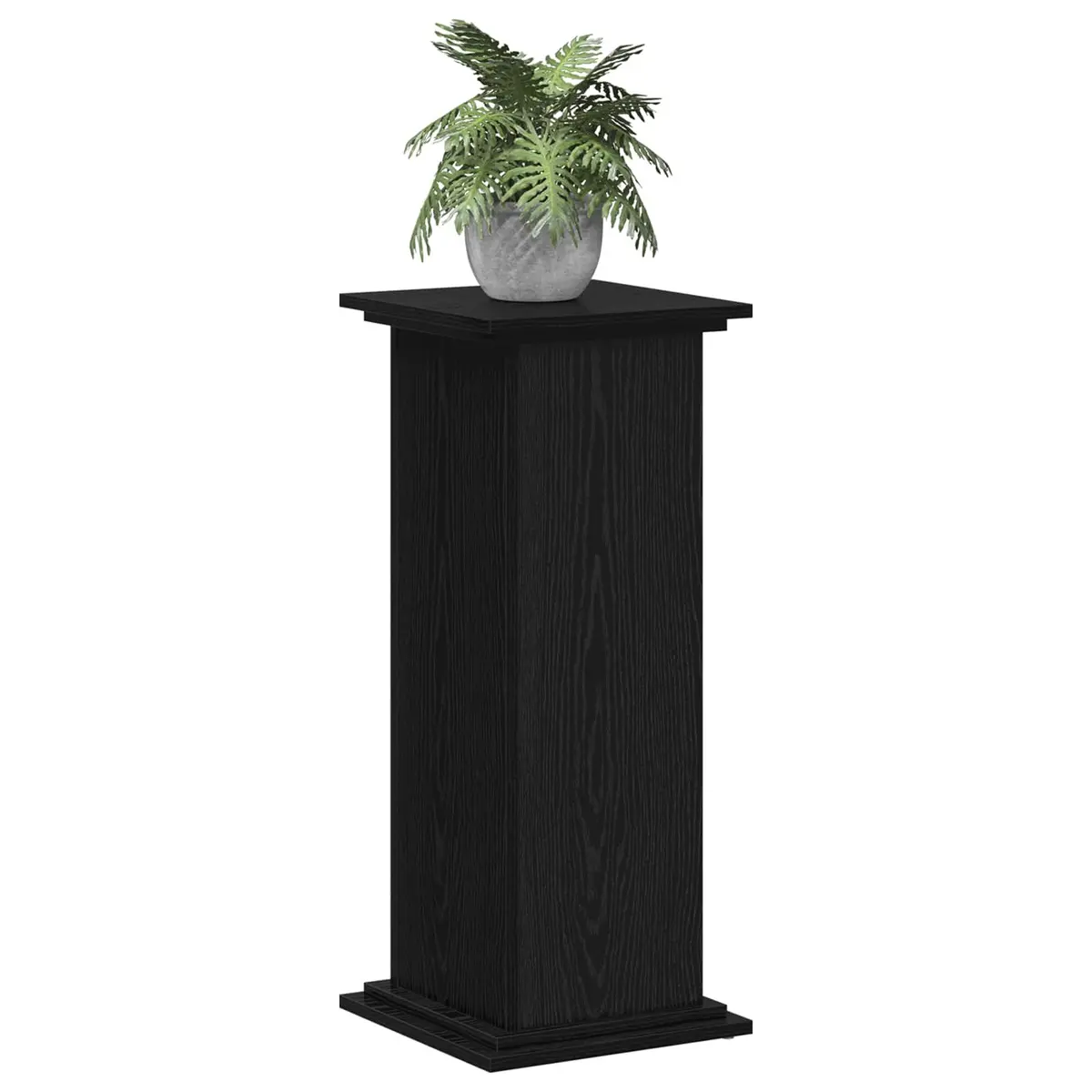Plant Stand Black Oak 33x33x80cm Modern Engineered Wood Indoor Outdoor Display