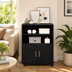 Dimensions and Specs of Black Oak Filing Cabinet with Wheels