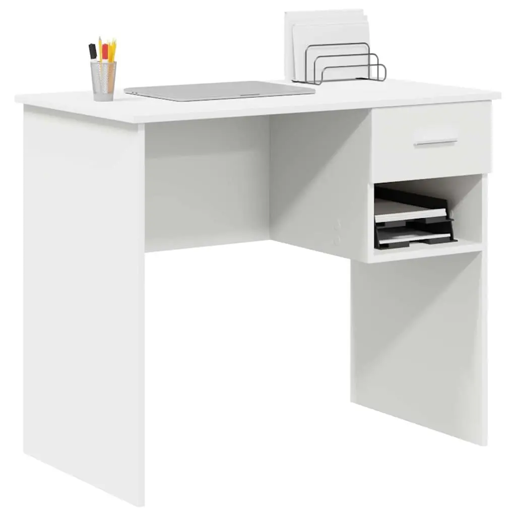 White Writing Desk with Drawer