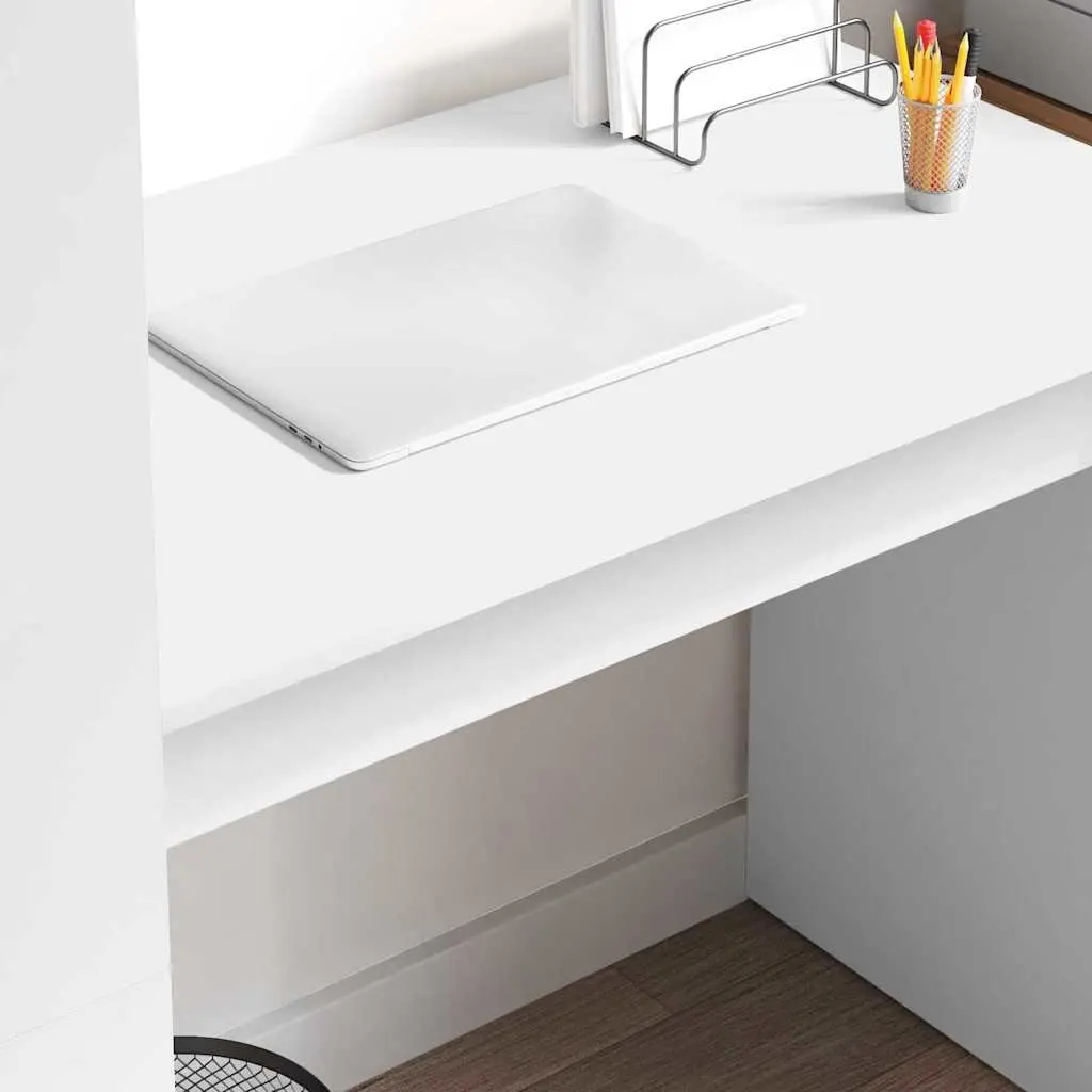 Study Desk with Shelves for Home Office 113x54x120cm Modern White