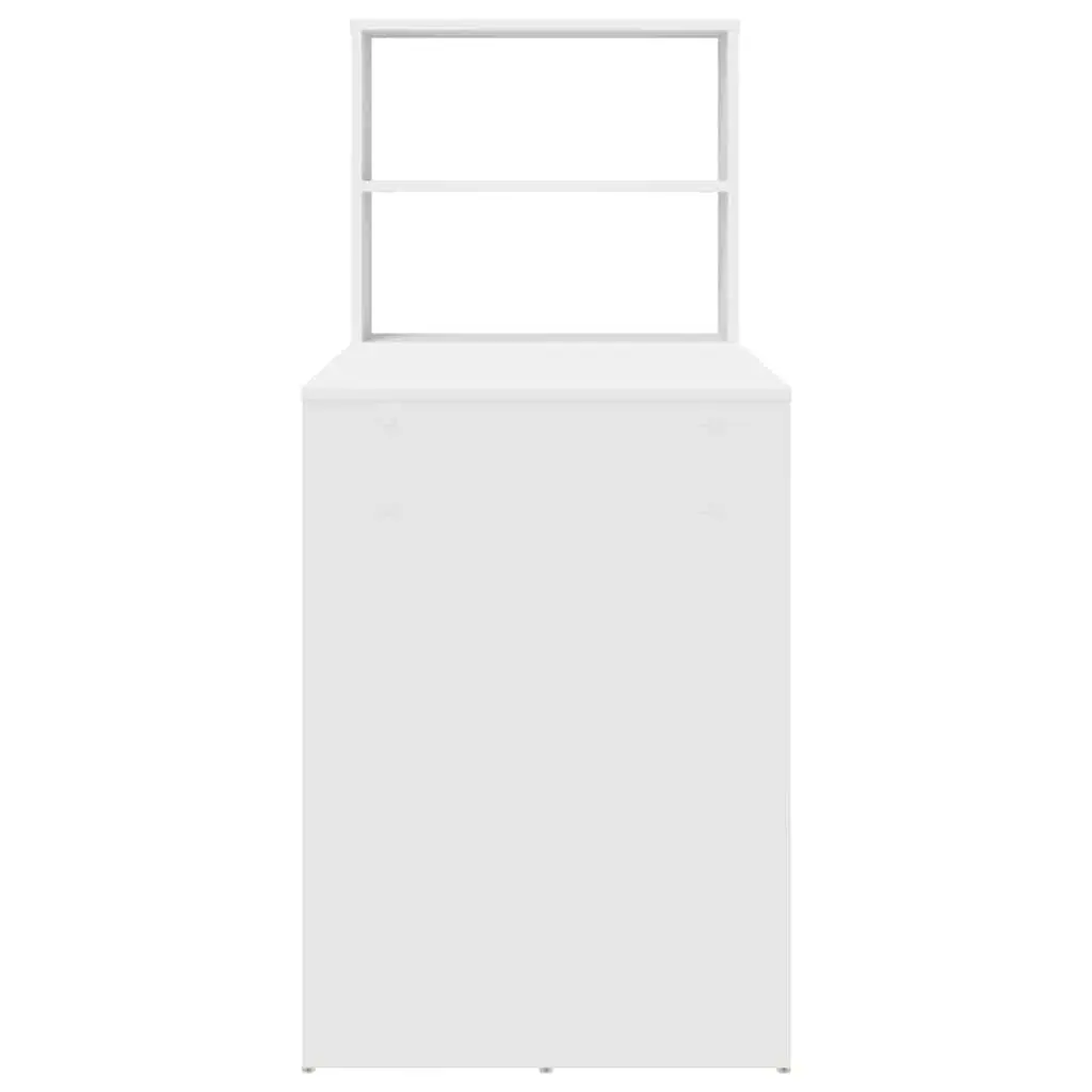 Study Desk with Shelves for Home Office 113x54x120cm Modern White