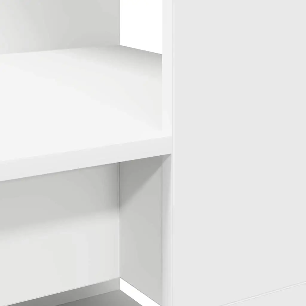 Study Desk with Shelves for Home Office 113x54x120cm Modern White