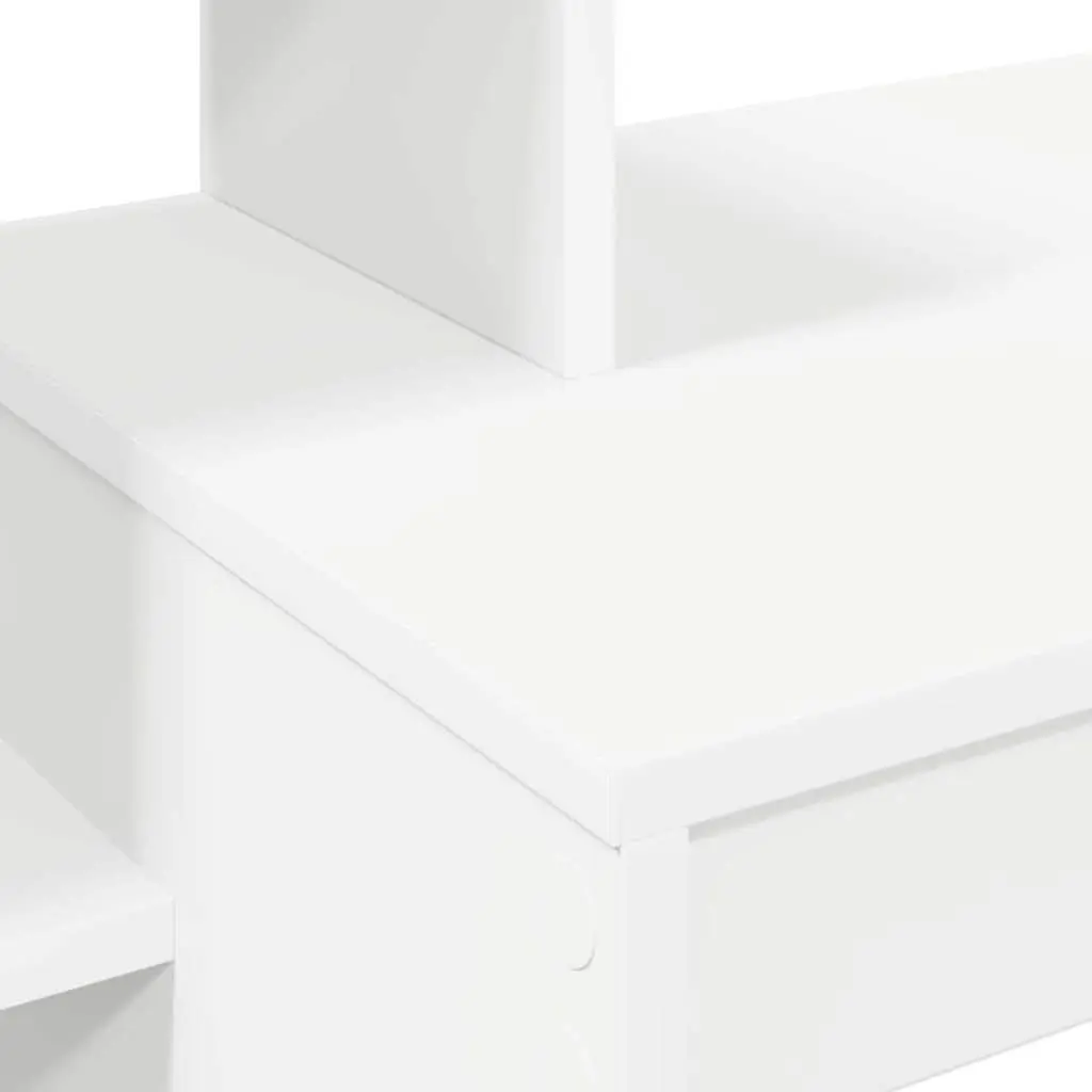 White Desk with Shelf Home Office Computer Study Table 100 x 40 x 90 cm