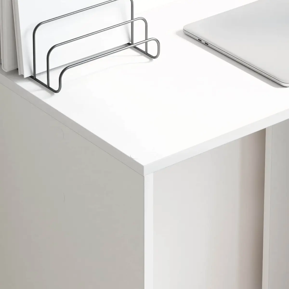 Writing Desk for Office Study 78.5 x 37 x 154.5 cm White with Shelves Storage