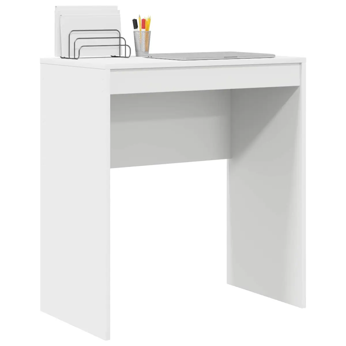White Writing Desk Compact Home Office Study Workspace 70 x 40 x 76 cm