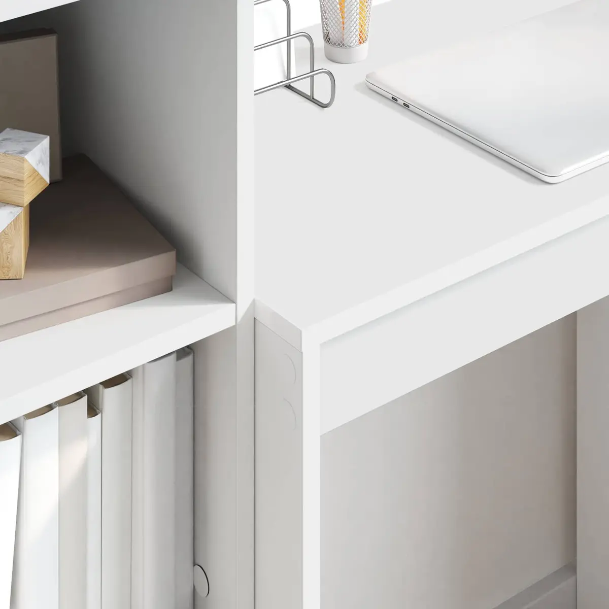 White Writing Desk Compact Home Office Study Workspace 70 x 40 x 76 cm