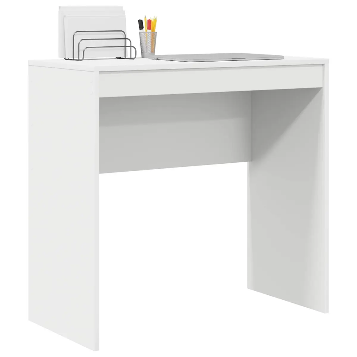 White Engineered Wood Writing Desk