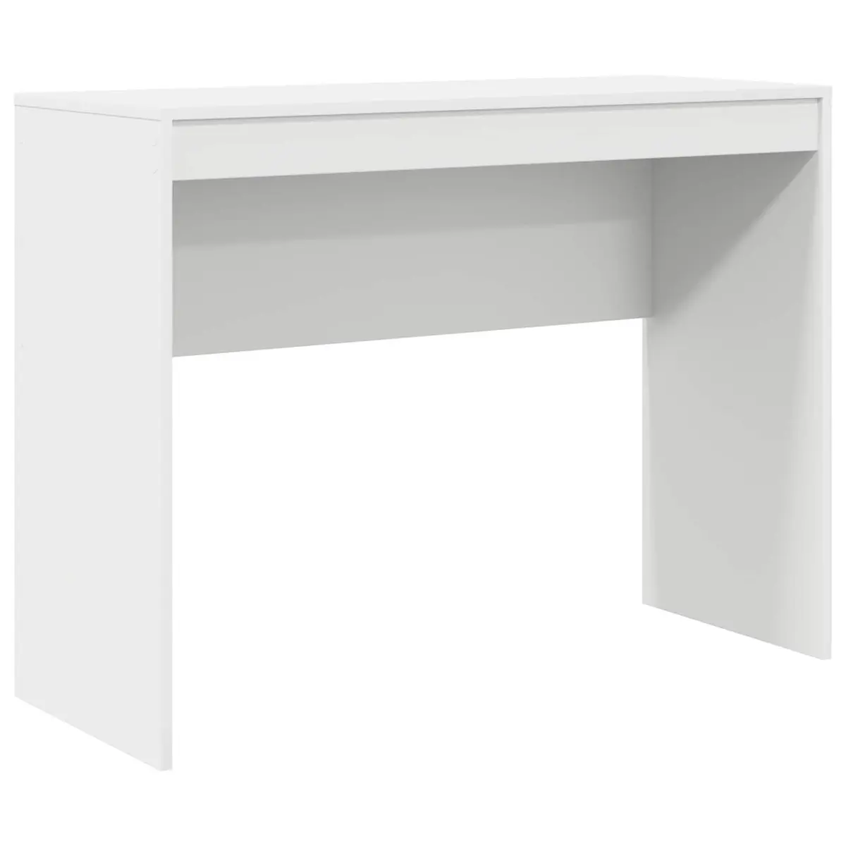 White Writing Desk Compact Office Study Workspace 100x40x76cm Engineered Wood