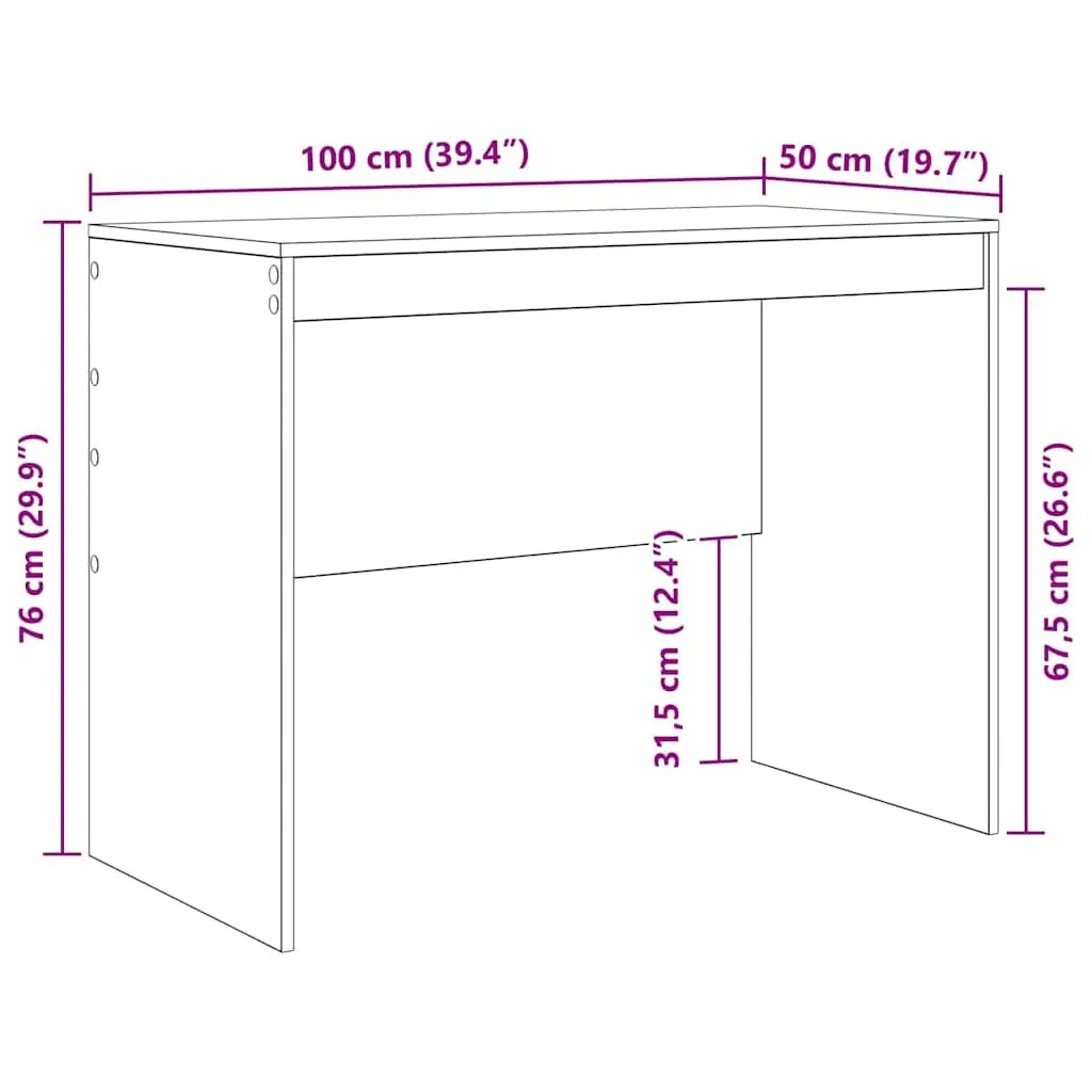 Writing Desk for Office Home Study Compact Size Modern Minimalist Engineered Wood