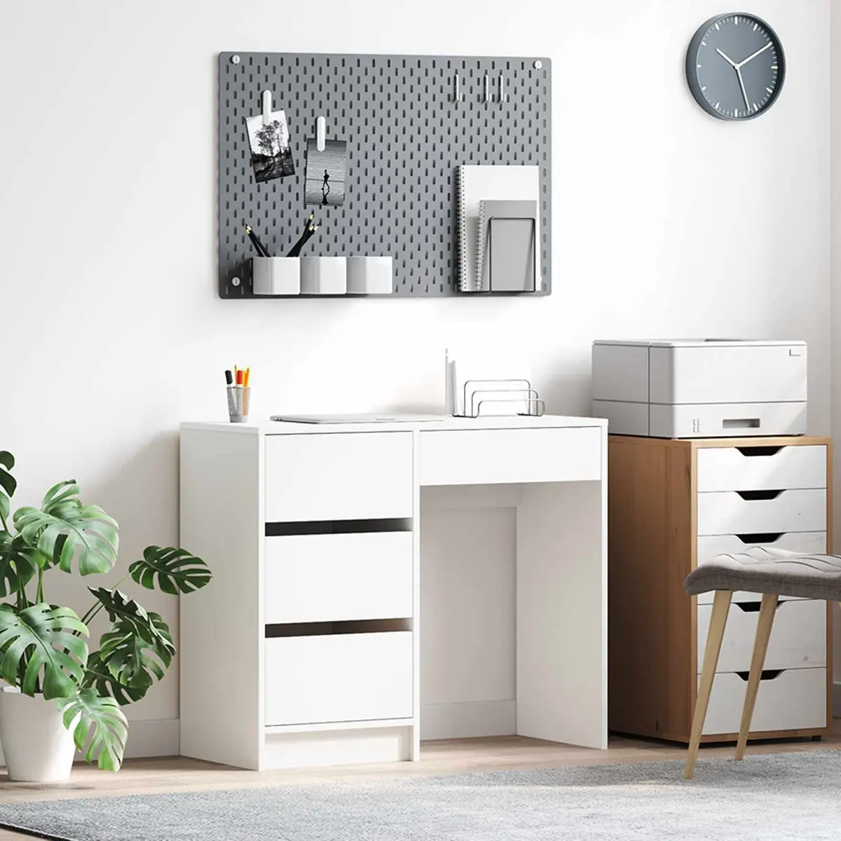 White Computer Desk for Home Office 90 x 37.5 x 75 cm