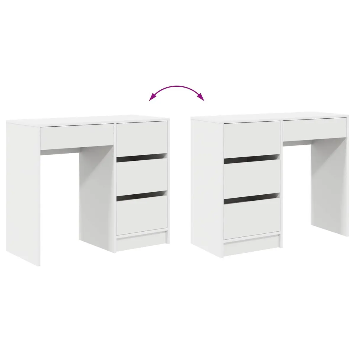 White Computer Desk for Home Office 90 x 37.5 x 75 cm
