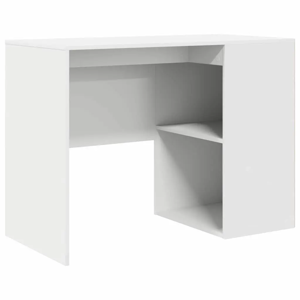 White Office Desk with Shelves 102x50x75cm Home Study Workstation Storage