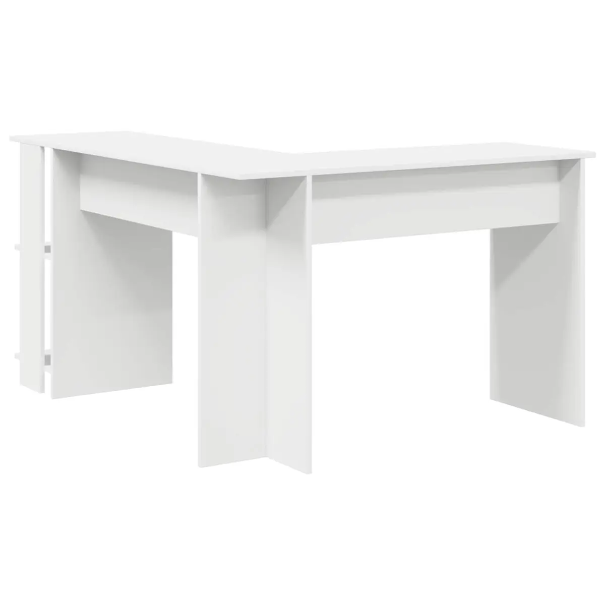 Corner Desk Home Office 140 x 113.5 x 75 cm White Engineered Wood Workstation
