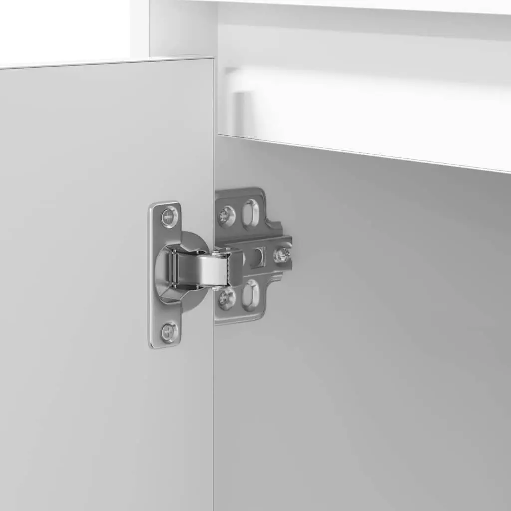 White Engineered Wood Bedside Cabinets