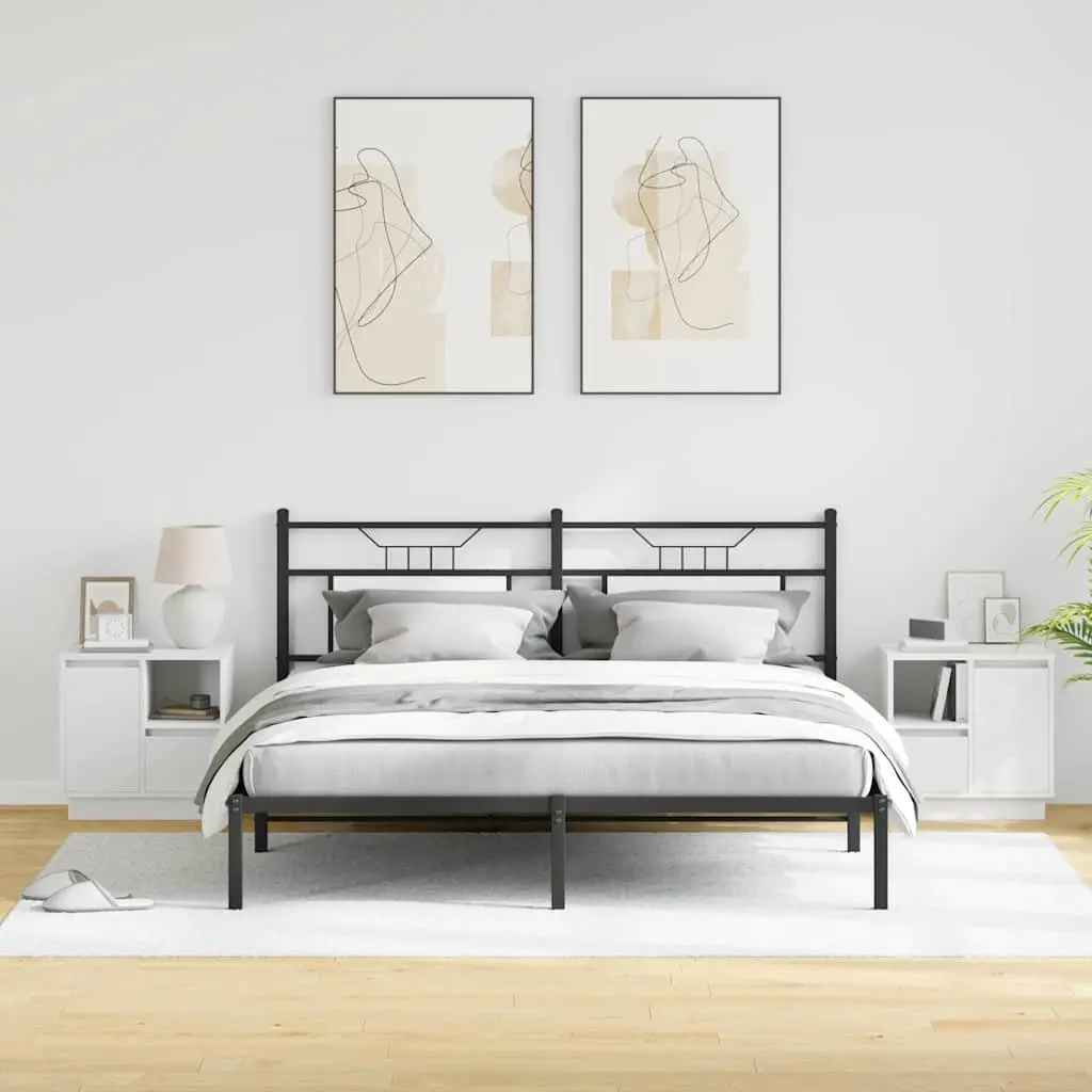 White Engineered Wood Bedside Cabinets