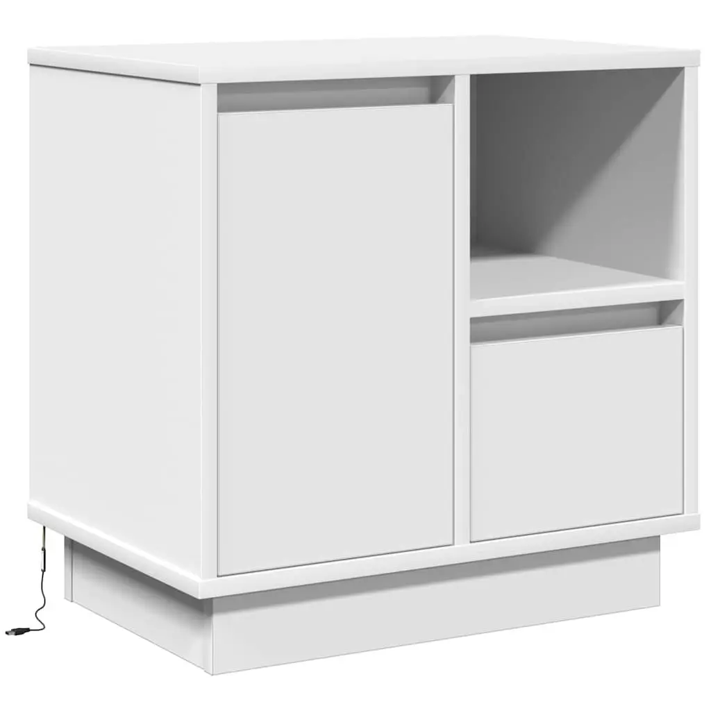 White Engineered Wood Bedside Cabinets