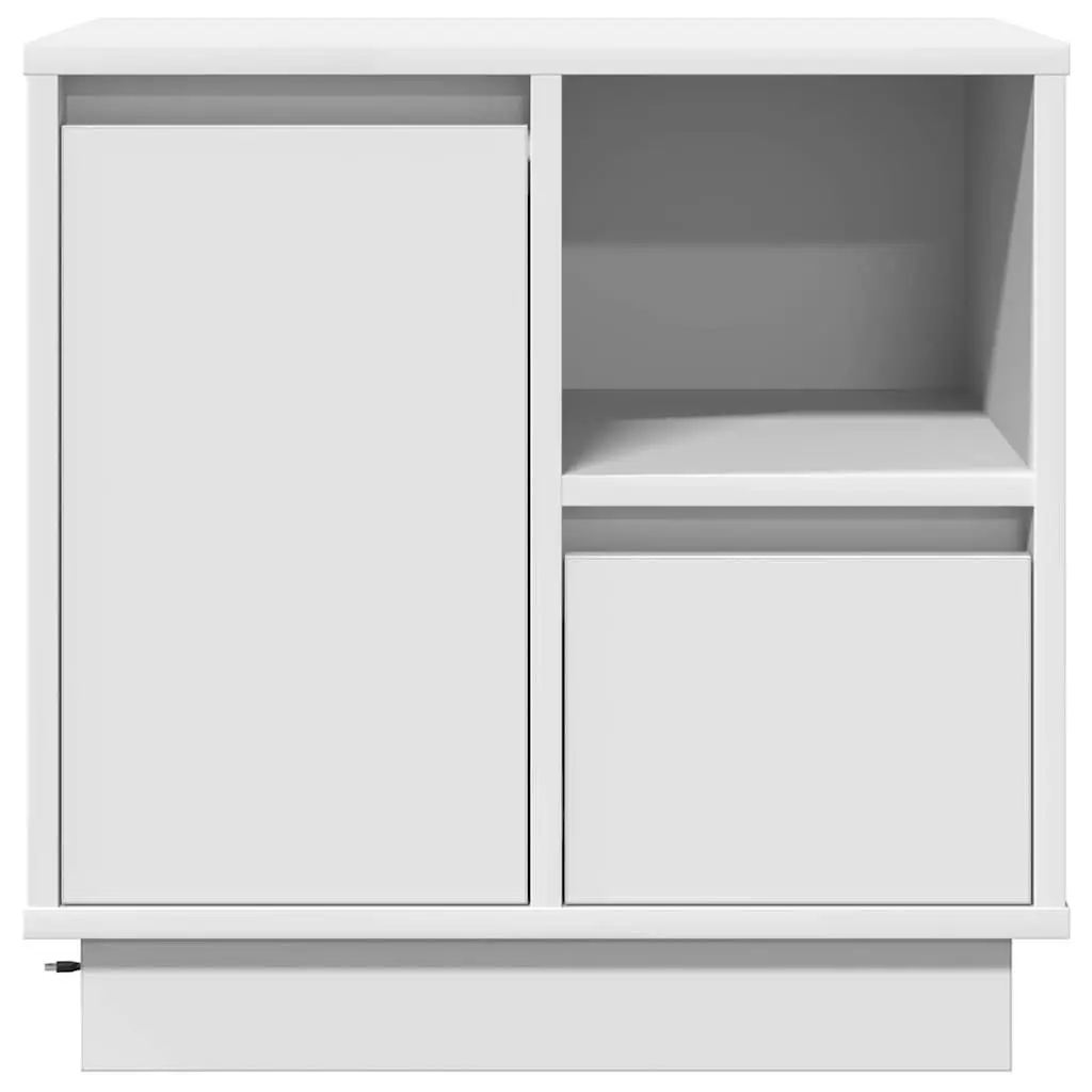 White Engineered Wood Bedside Cabinets
