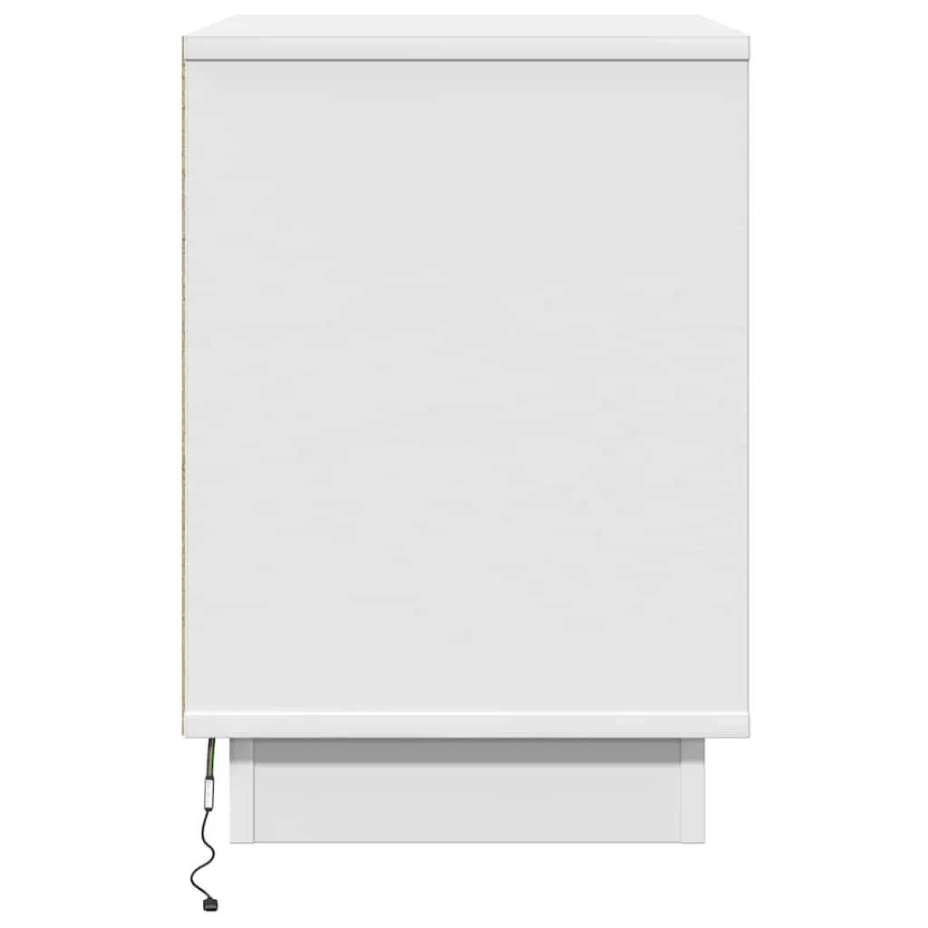 White Engineered Wood Bedside Cabinets