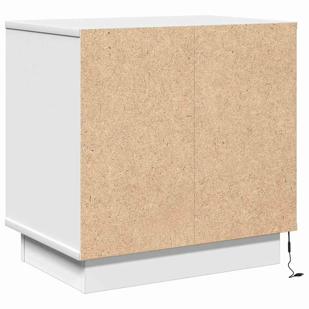 White Engineered Wood Bedside Cabinets
