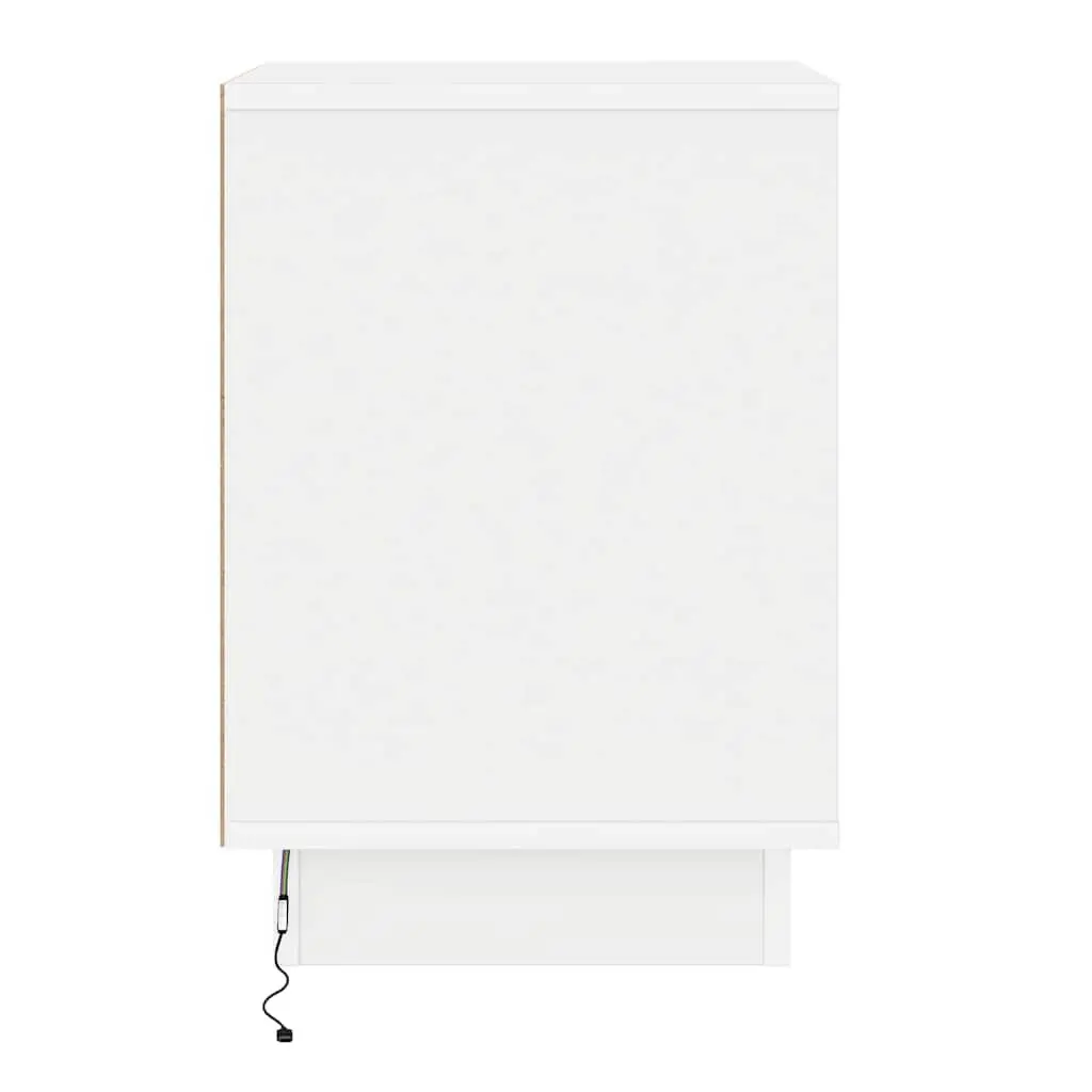 White Engineered Wood Bedside Cabinets
