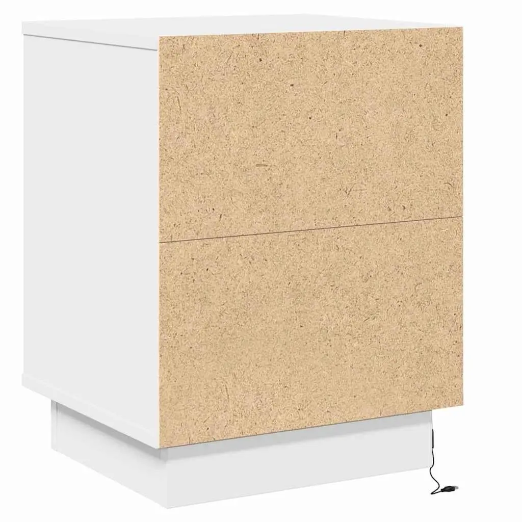 White Engineered Wood Bedside Cabinets
