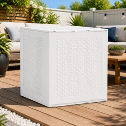 Outdoor Storage Box Specifications: 55x53x57cm White Polypropylene