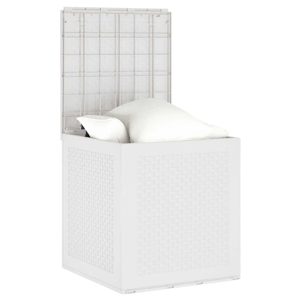 Outdoor Storage Box White 55x53x57cm Garden Deck Patio Furniture Modern Design
