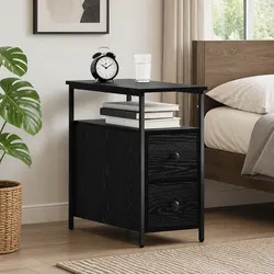 Black Bedside Cabinet Specifications: 30 x 60 x 60 cm