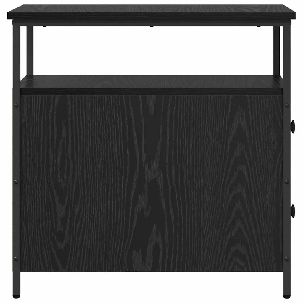 Bedside Cabinet Black 30 x 60 x 60 cm Engineered Wood Bedroom Storage Drawer