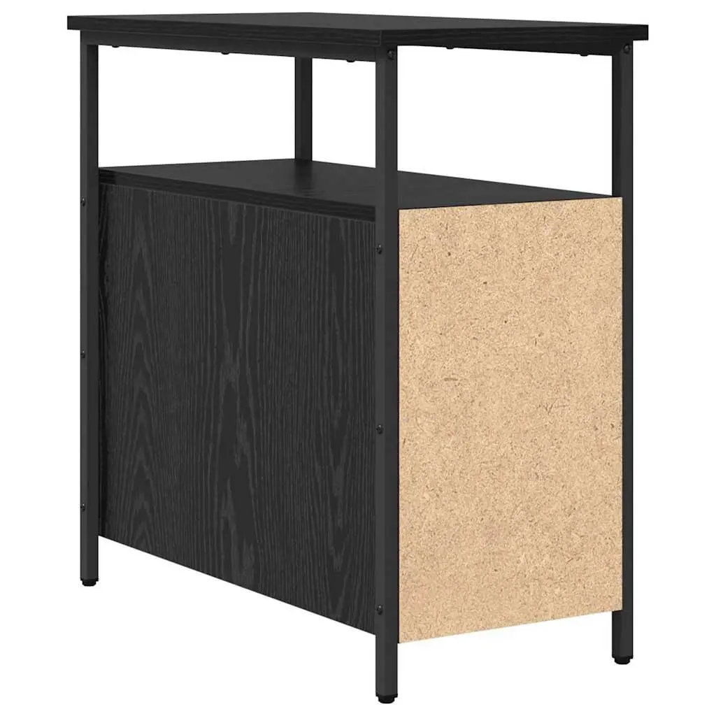 Bedside Cabinet 2 Pieces Black 30 x 60 x 60 cm Bedroom Storage Shelf Drawer