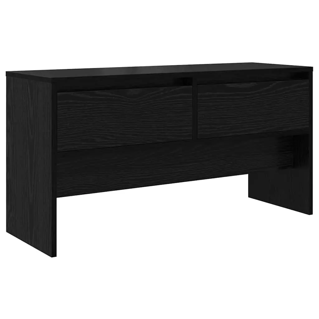 Hallway Furniture Set Entryway 4 Piece Storage Bench Mirror Coat Racks Black Oak