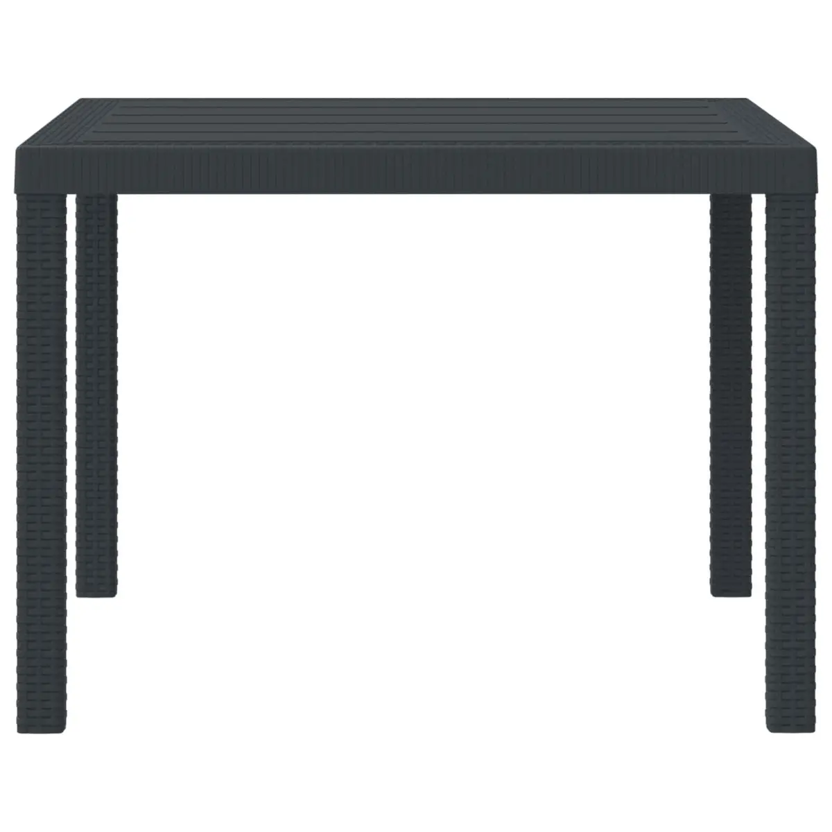 Outdoor Garden Table Anthracite 100x100x73cm Poly Rattan Steel Frame Dining