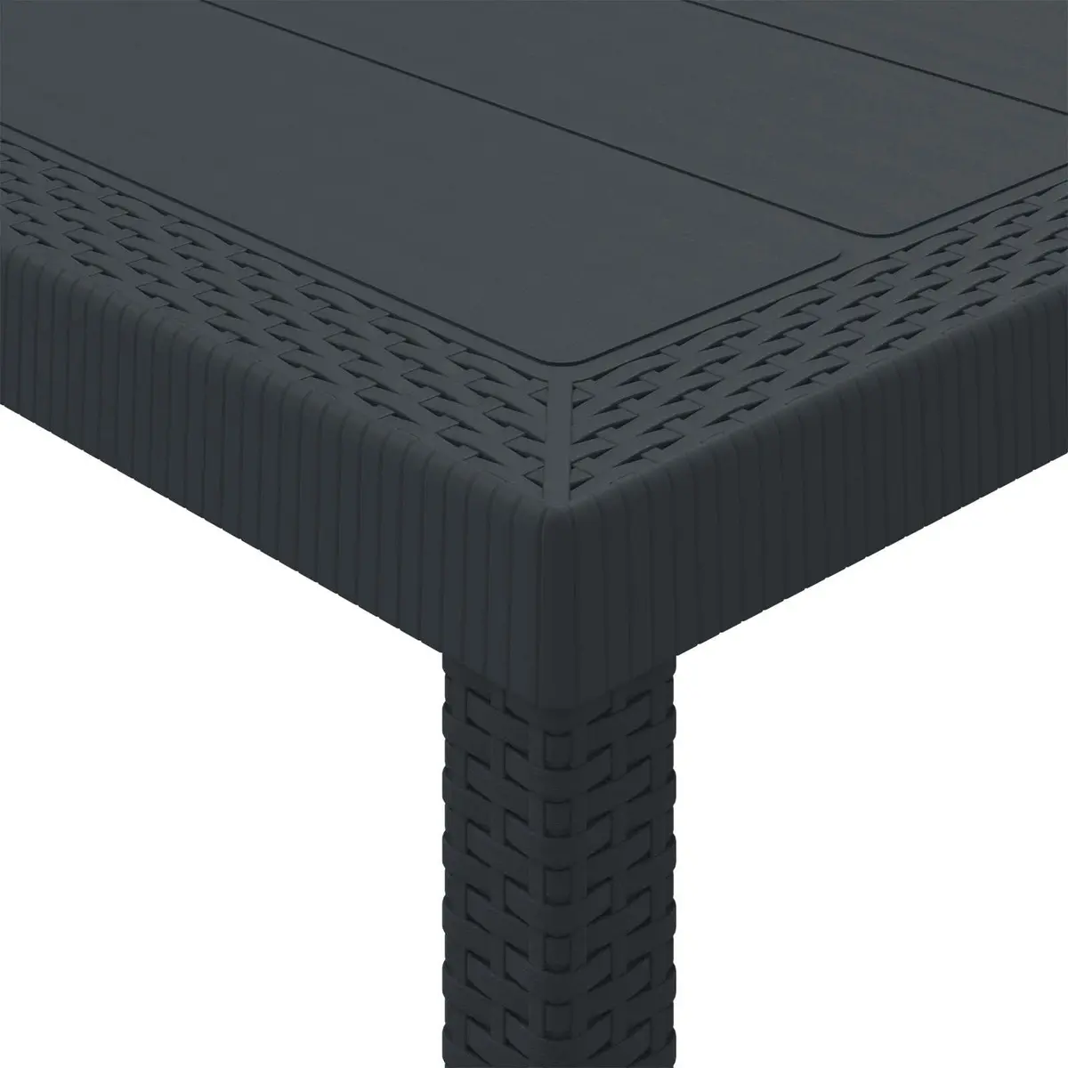 Outdoor Garden Table Anthracite 100x100x73cm Poly Rattan Steel Frame Dining