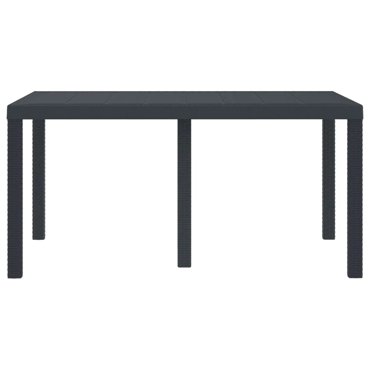 Outdoor Garden Dining Table Rectangular Poly Rattan Anthracite 150x100x73cm