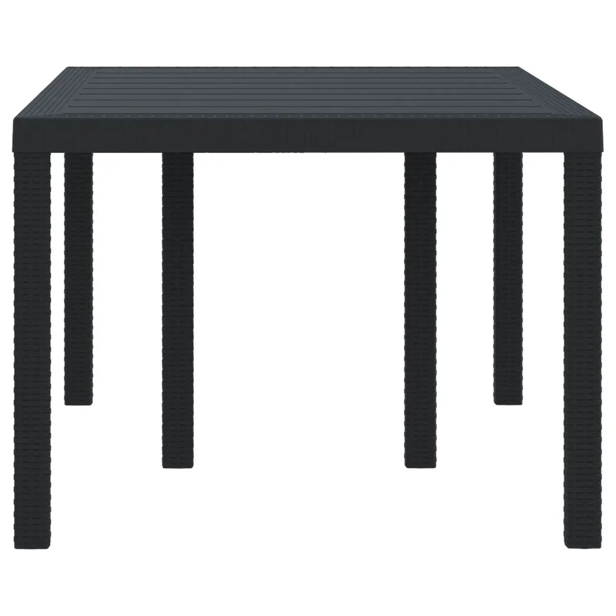 Outdoor Garden Dining Table Rectangular Poly Rattan Anthracite 150x100x73cm