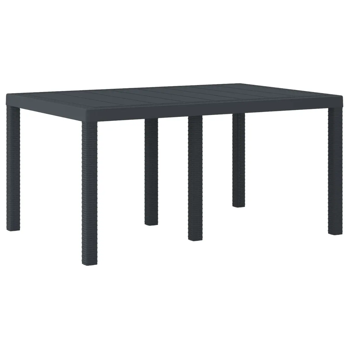 Outdoor Garden Dining Table Rectangular Poly Rattan Anthracite 150x100x73cm
