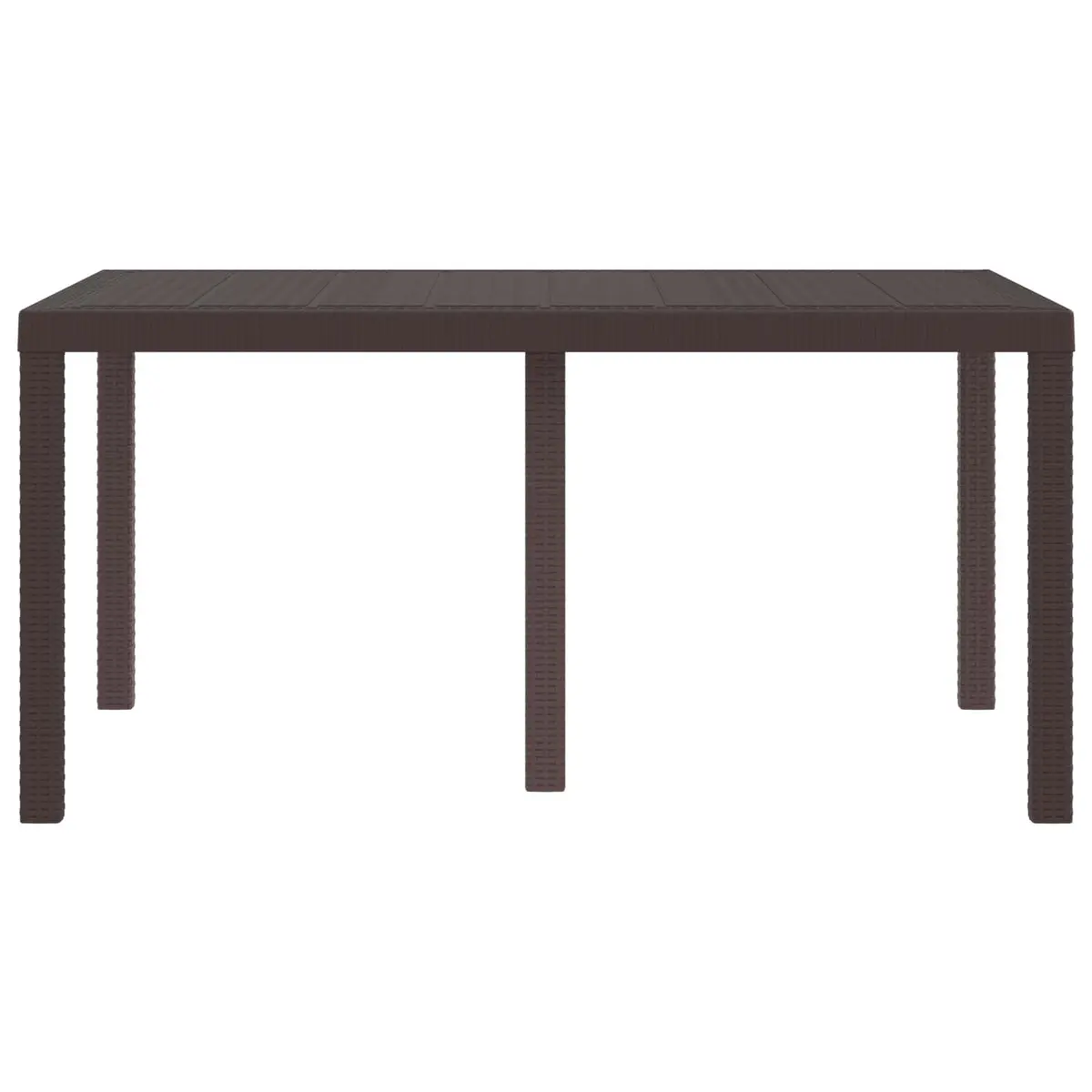Outdoor Garden Table Rectangular Dining Poly Rattan Brown 150 x 100 x 73 cm