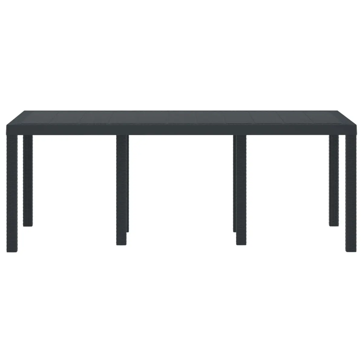 Garden Table Outdoor Dining Rectangular Anthracite Poly Rattan Steel 200 x 100 x 73 cm
