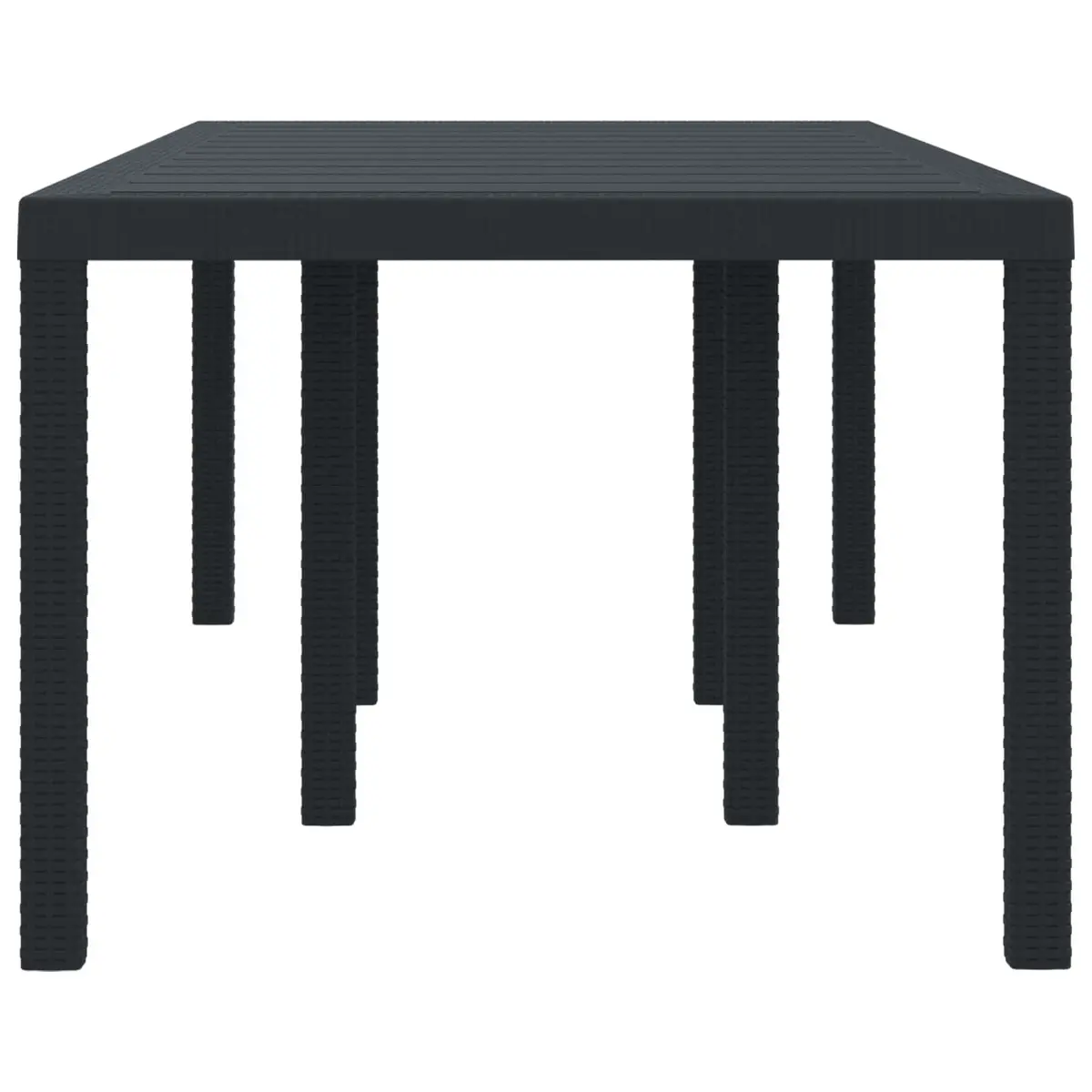 Garden Table Outdoor Dining Rectangular Anthracite Poly Rattan Steel 200 x 100 x 73 cm