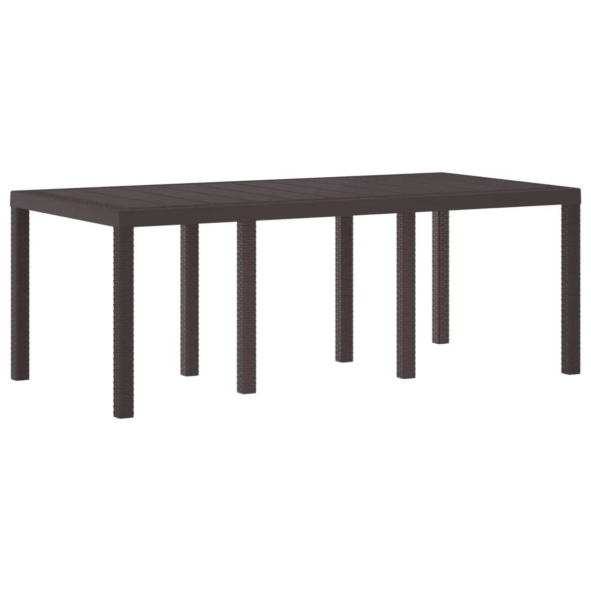 Garden Dining Table Rectangular Outdoor Poly Rattan Brown 200x100x73cm