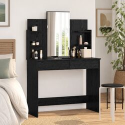 Dressing Table Specifications: Black Vanity Unit with Mirror