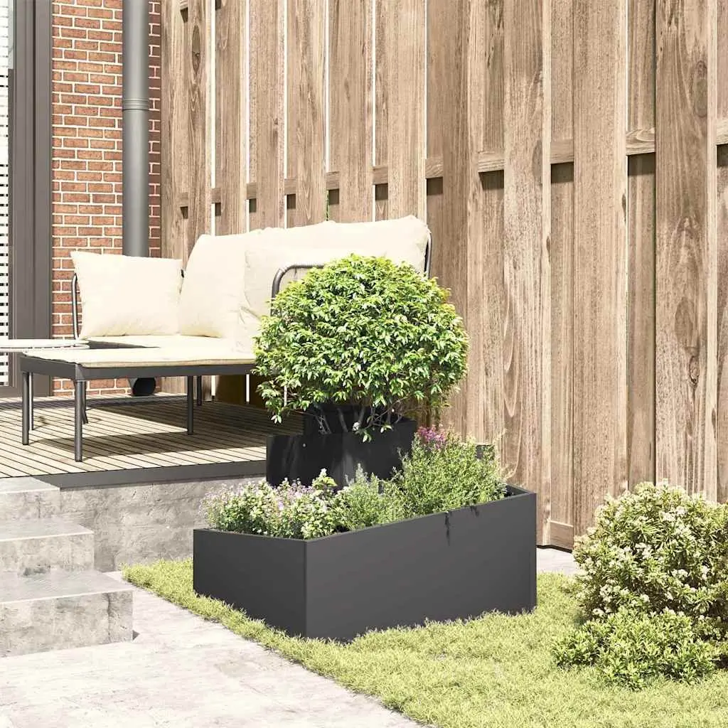 Black Metal Garden Planter 60x60x50cm