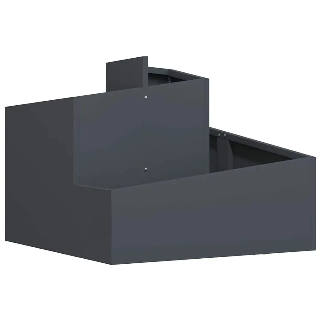 Metal Garden Planter Outdoor Use Anthracite 60 x 60 x 50 cm