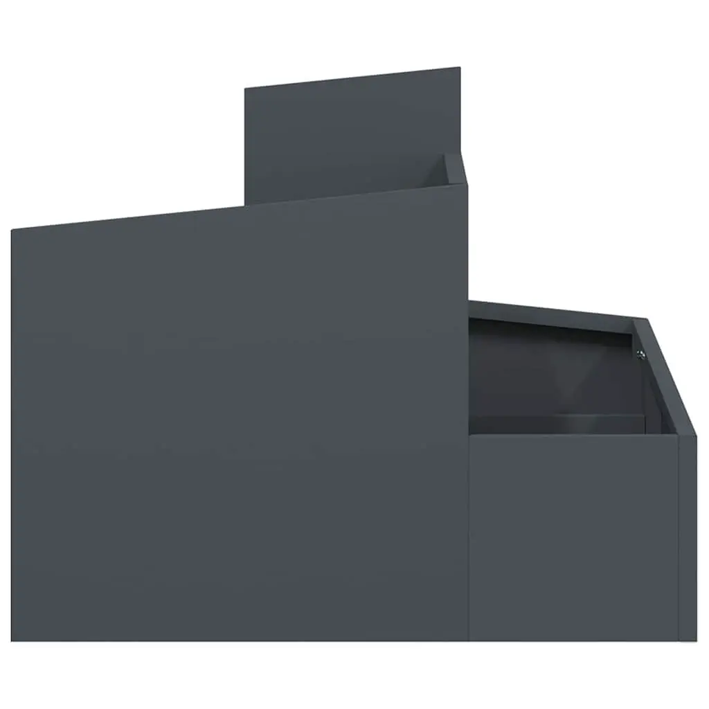 Metal Garden Planter Outdoor Use Anthracite 60 x 60 x 50 cm