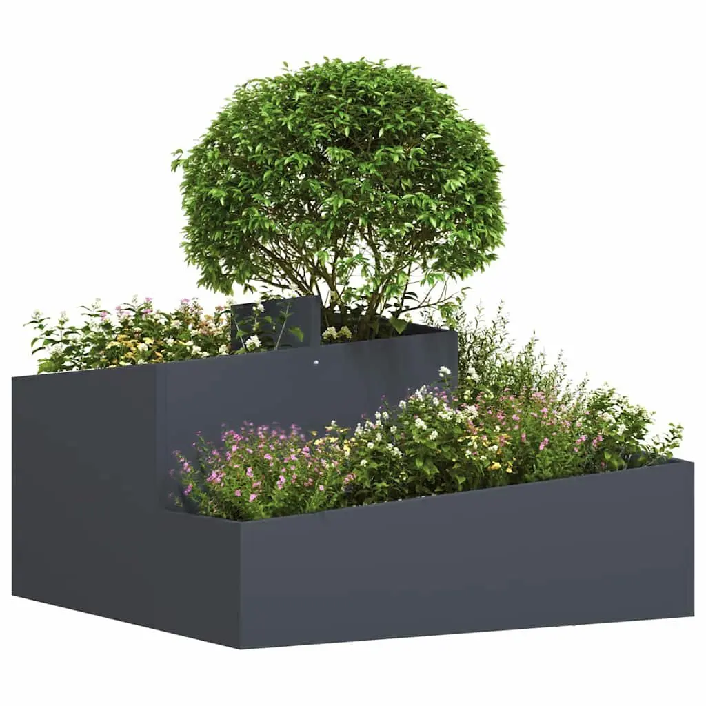 Garden Planter Outdoor 80x80x50cm Metal Anthracite