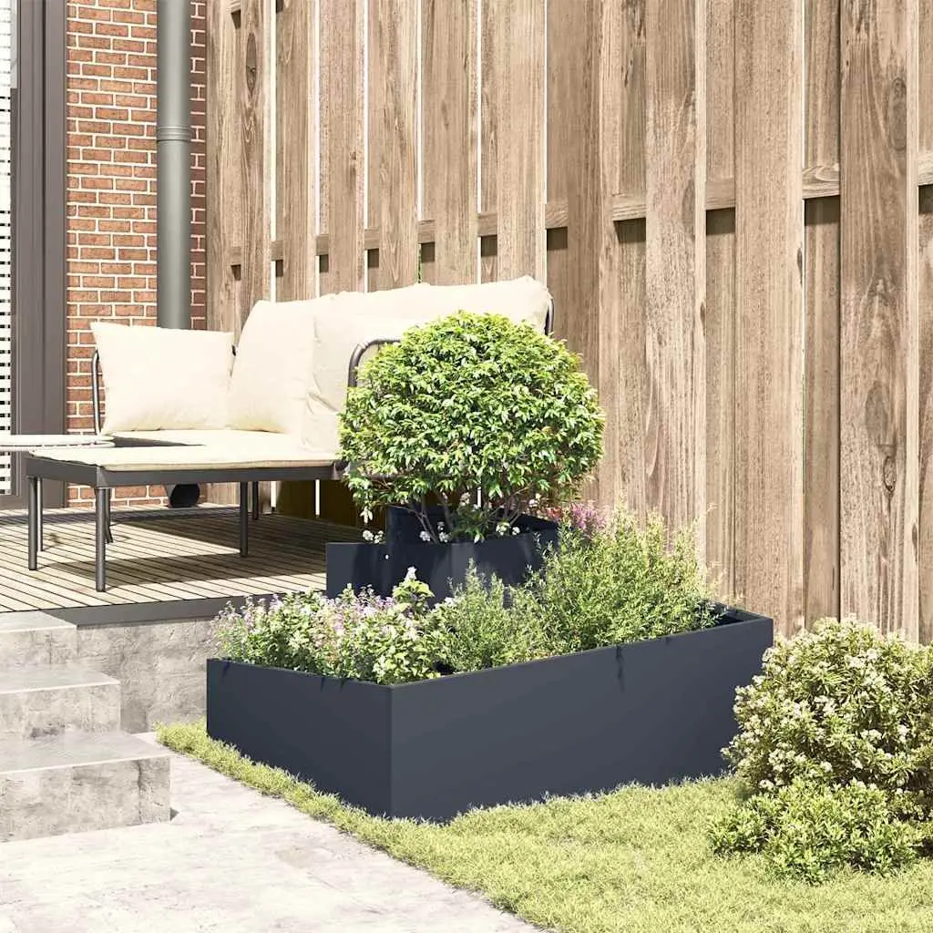 Garden Planter Outdoor 80x80x50cm Metal Anthracite