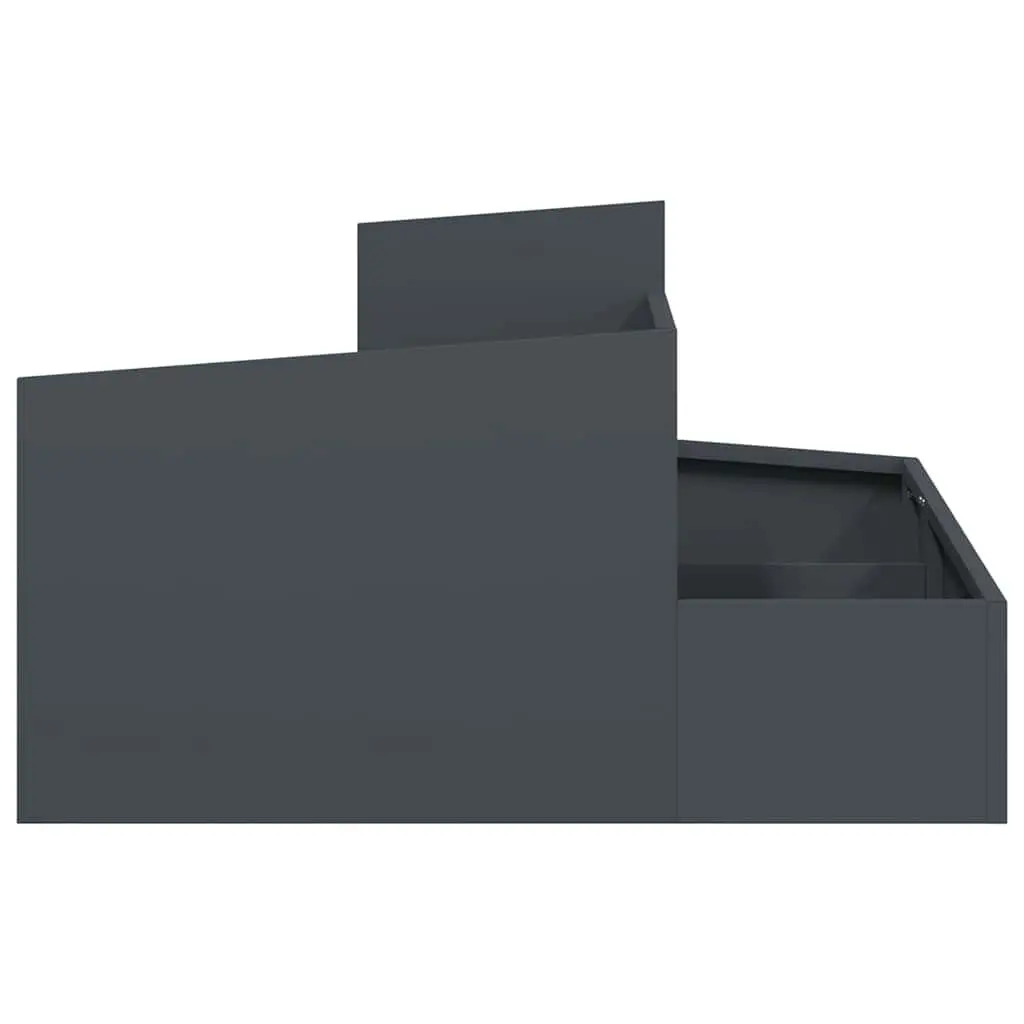 Garden Planter Outdoor 80x80x50cm Metal Anthracite